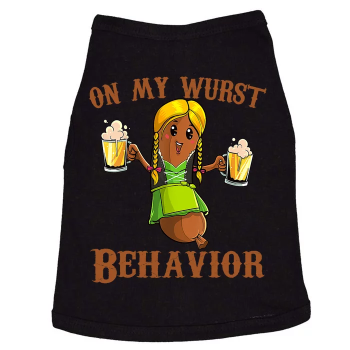 On My Wurst Behavior Bratwurst German Oktoberfest Funny Doggie Tank