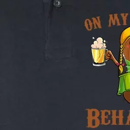 On My Wurst Behavior Bratwurst German Oktoberfest Funny Softstyle Adult Sport Polo