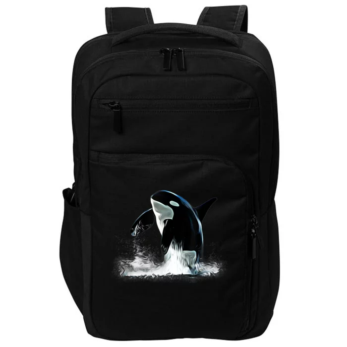 Orca Motif Whale Predator Animals Design Impact Tech Backpack