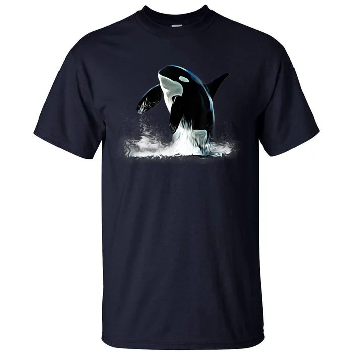 Orca Motif Whale Predator Animals Design Tall T-Shirt