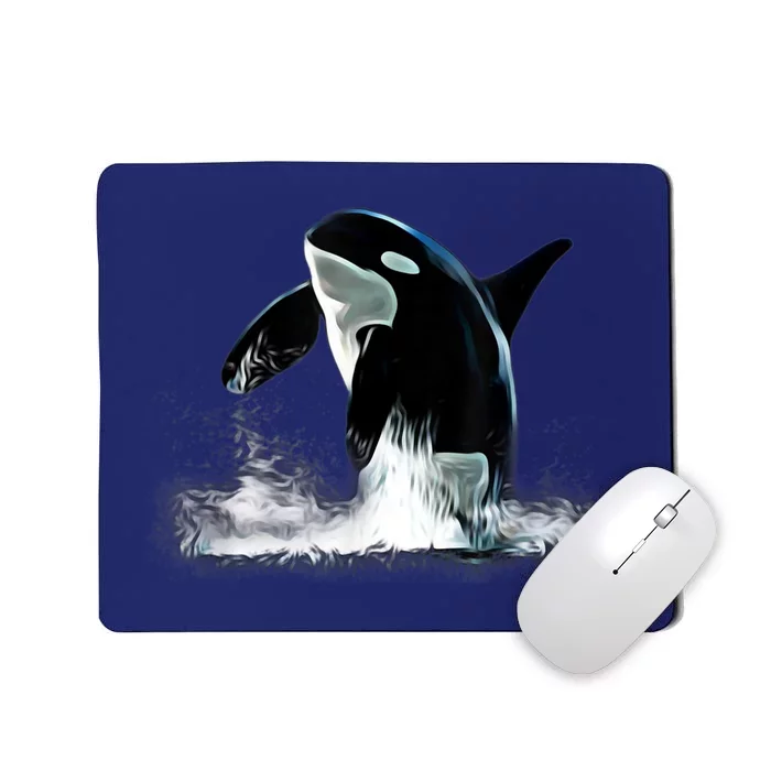 Orca Motif Whale Predator Animals Design Mousepad