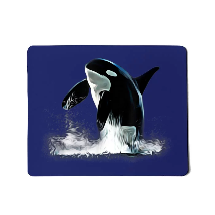 Orca Motif Whale Predator Animals Design Mousepad