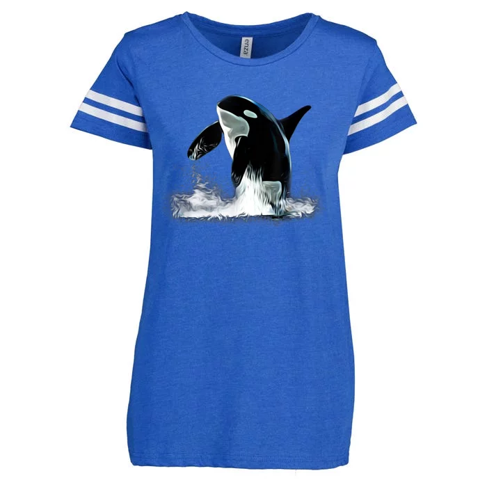 Orca Motif Whale Predator Animals Design Enza Ladies Jersey Football T-Shirt