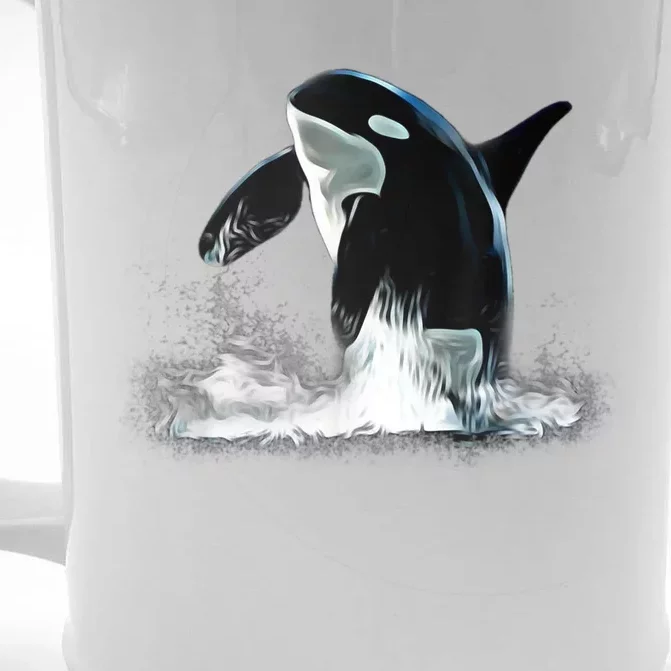 Orca Motif Whale Predator Animals Design Front & Back Beer Stein