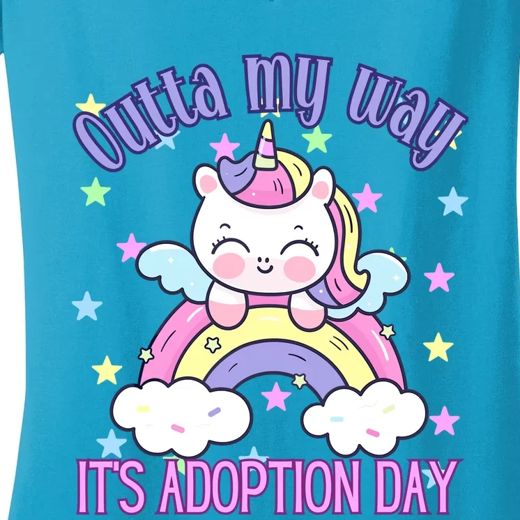 Outta My Way ItS Adoption Day For Finally Adoption Day Women's V-Neck T-Shirt