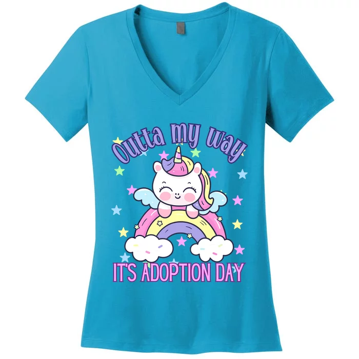 Outta My Way ItS Adoption Day For Finally Adoption Day Women's V-Neck T-Shirt