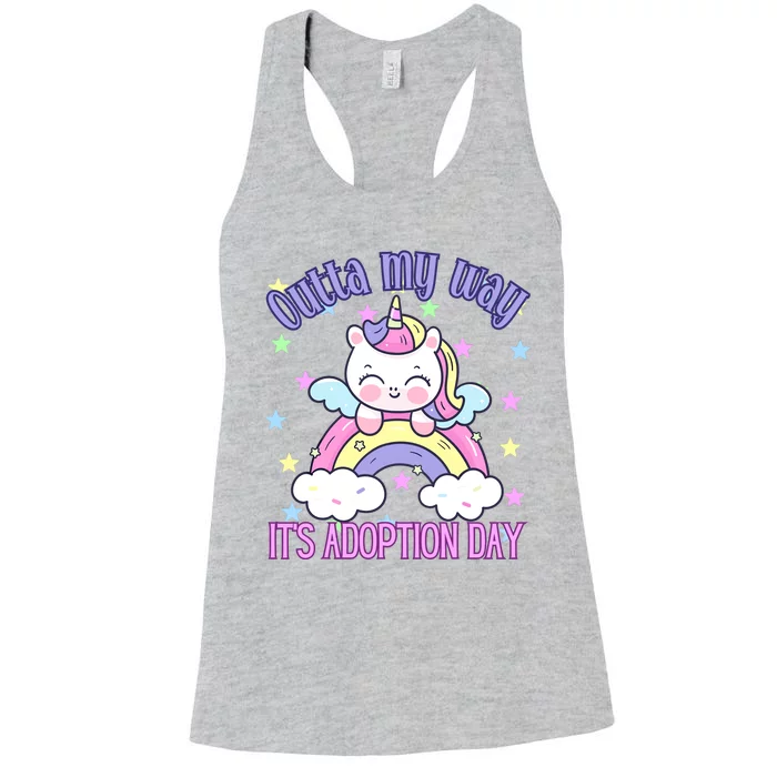 Outta My Way ItS Adoption Day For Finally Adoption Day Women's Racerback Tank