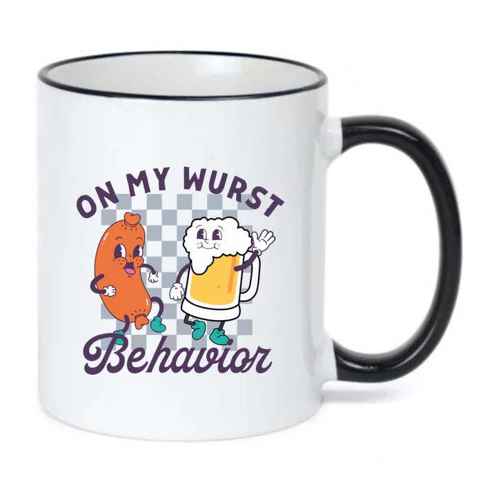 On My Wurst Behavior Funny Oktoberfest Black Color Changing Mug