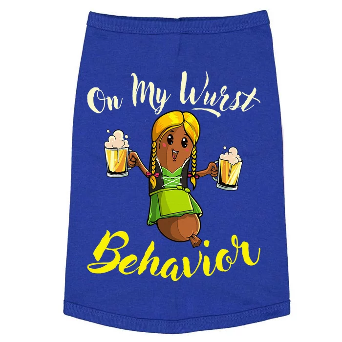 On My Wurst Behavior Funny Bratwurst German Oktoberfest Doggie Tank