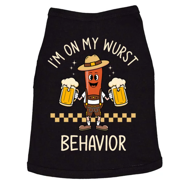 On My Wurst Behavior Sausage Funny Oktoberfest Doggie Tank