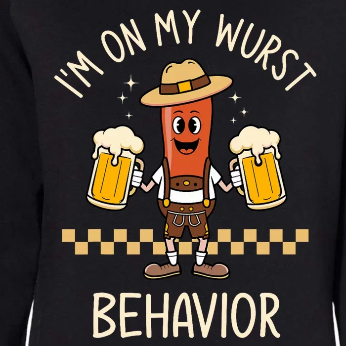 On My Wurst Behavior Sausage Funny Oktoberfest Womens California Wash Sweatshirt