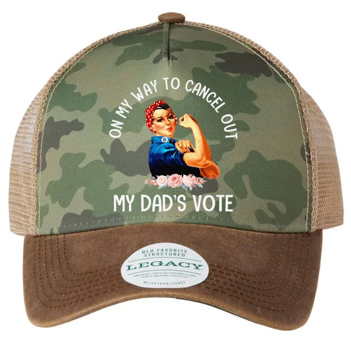 On My Way To Cancel Out My DadS Vote Mom Apparel Gift Legacy Tie Dye Trucker Hat