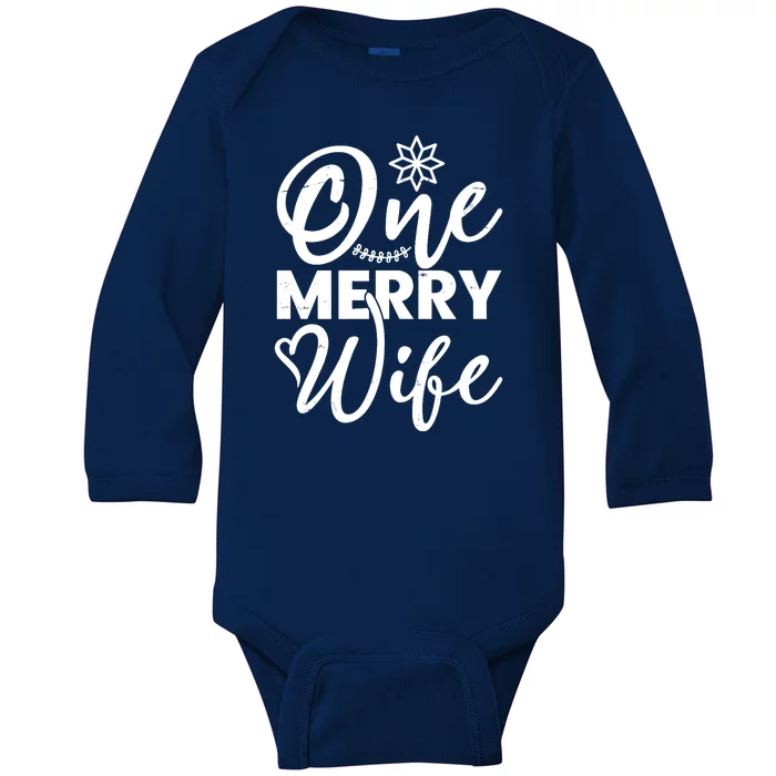 One Merry Wife Christmas Gift Baby Long Sleeve Bodysuit