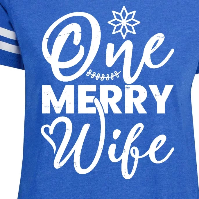 One Merry Wife Christmas Gift Enza Ladies Jersey Football T-Shirt