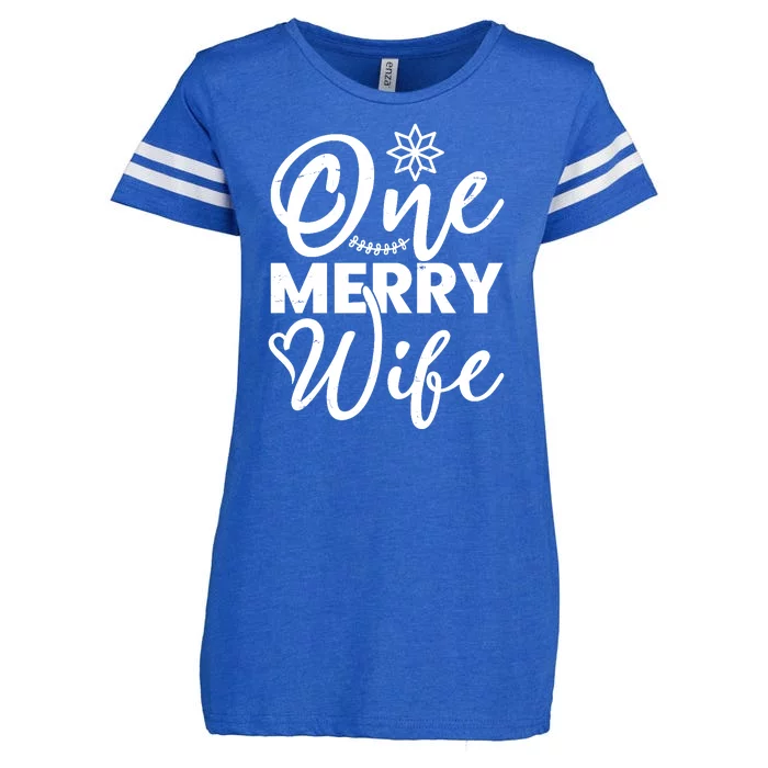 One Merry Wife Christmas Gift Enza Ladies Jersey Football T-Shirt