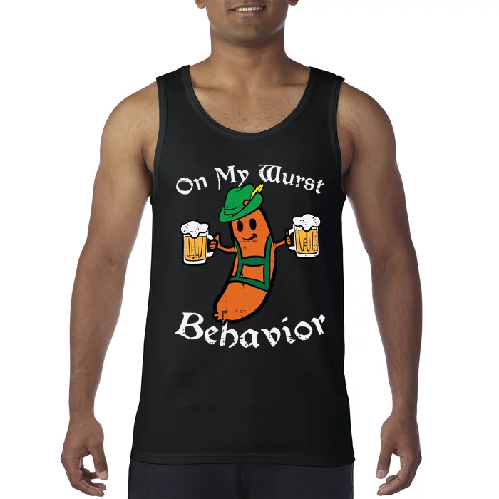 On My Wurst Behavior  Oktoberfest Beer Festival Tank Top