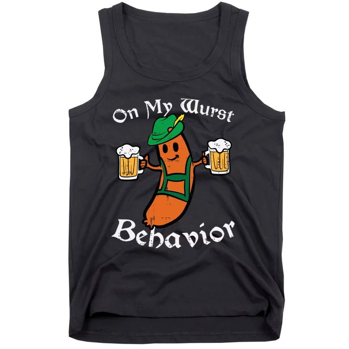 On My Wurst Behavior  Oktoberfest Beer Festival Tank Top