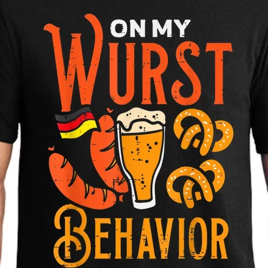 On My Wurst Behavior Funny Bavarian Oktoberfest Pajama Set