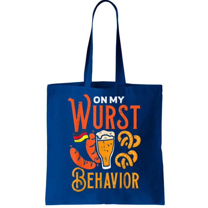 On My Wurst Behavior Funny Bavarian Oktoberfest Tote Bag