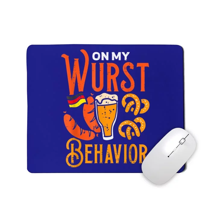 On My Wurst Behavior Funny Bavarian Oktoberfest Mousepad