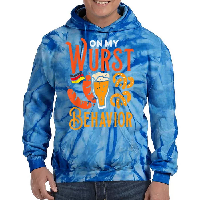 On My Wurst Behavior Funny Bavarian Oktoberfest Tie Dye Hoodie