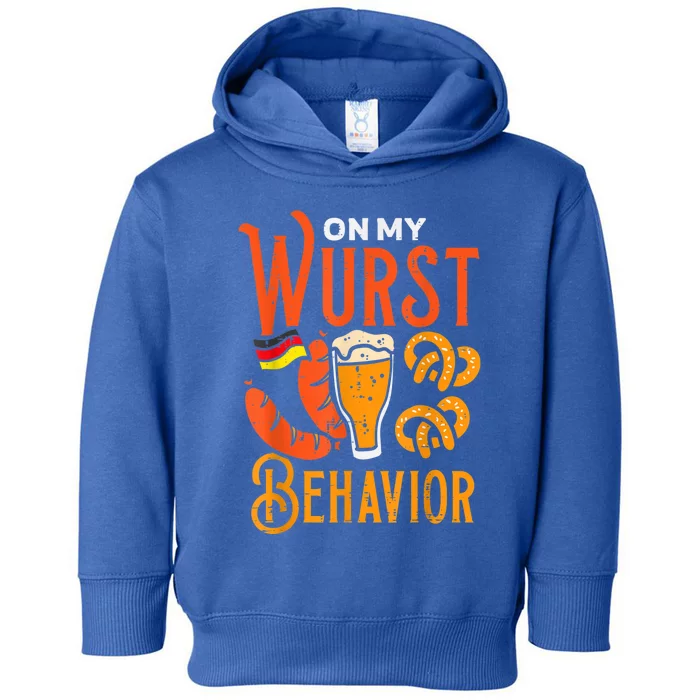 On My Wurst Behavior Funny Bavarian Oktoberfest Toddler Hoodie