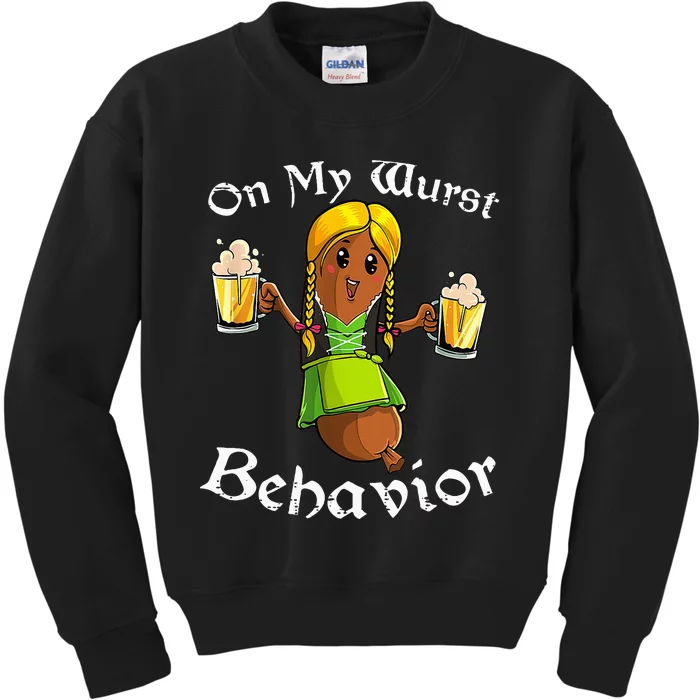 On My Wurst Behavior Oktoberfest German Kids Sweatshirt