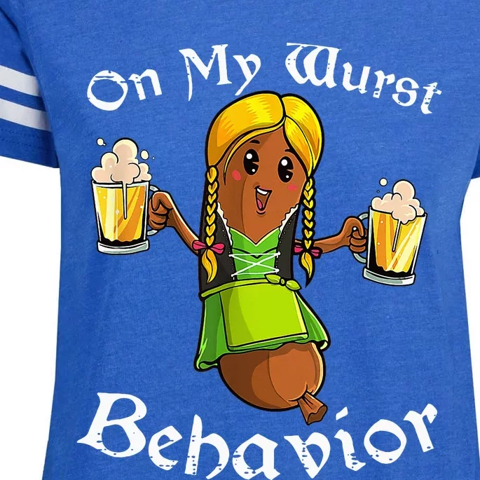 On My Wurst Behavior Oktoberfest German Enza Ladies Jersey Football T-Shirt