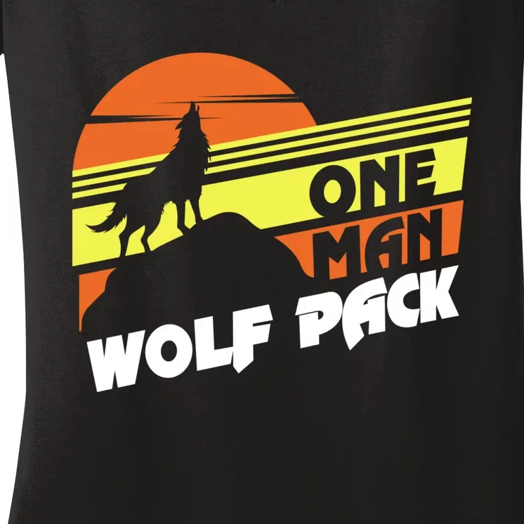 One Man Wolf Pack Women's V-Neck T-Shirt