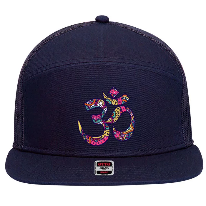 Om Mandala Yoga 7 Panel Mesh Trucker Snapback Hat