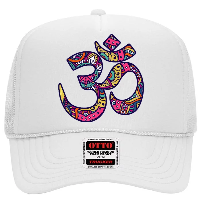 Om Mandala Yoga High Crown Mesh Trucker Hat