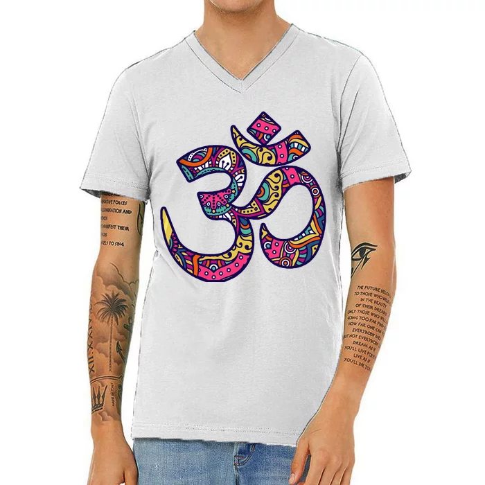 Om Mandala Yoga V-Neck T-Shirt