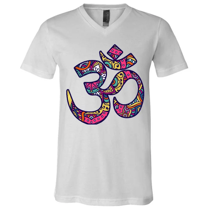 Om Mandala Yoga V-Neck T-Shirt