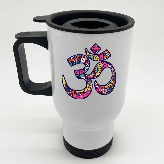 Om Mandala Yoga Front & Back Stainless Steel Travel Mug