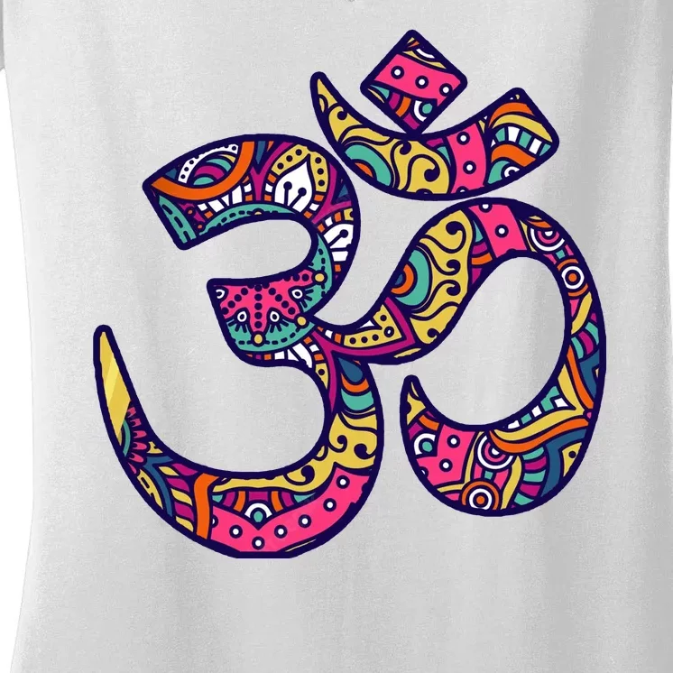 Om Mandala Yoga Women's V-Neck T-Shirt