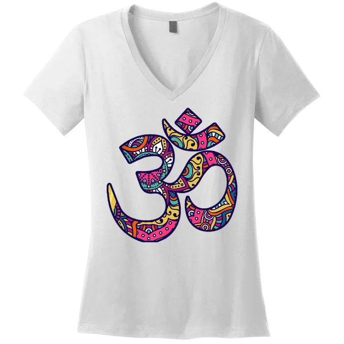 Om Mandala Yoga Women's V-Neck T-Shirt