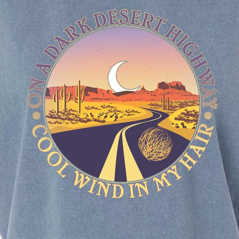 On A Dark Desert Highway Cool Wind In My Hair Garment-Dyed Women's Muscle Tee