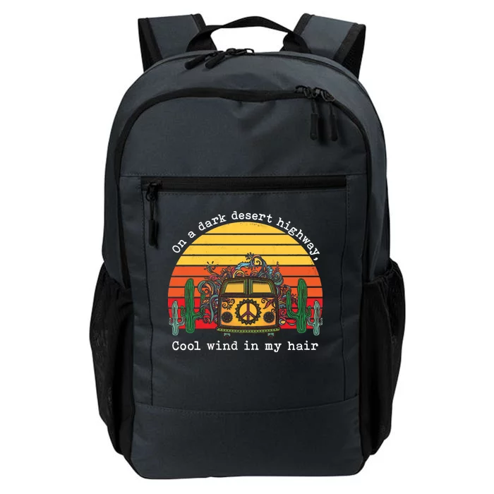 On A Dark Desert Highway Retro Daily Commute Backpack