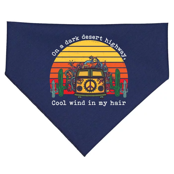 On A Dark Desert Highway Retro USA-Made Doggie Bandana