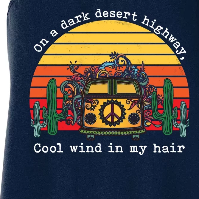 On A Dark Desert Highway Retro Women's Racerback Tank