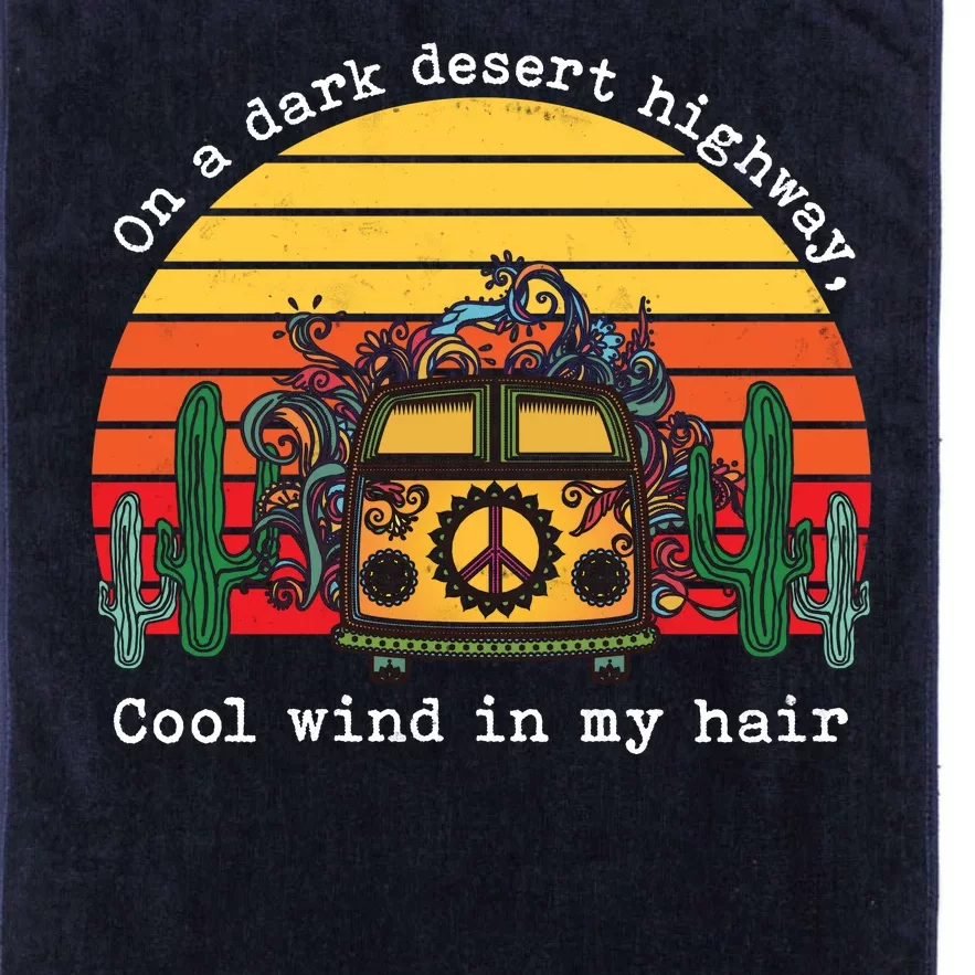 On A Dark Desert Highway Retro Platinum Collection Golf Towel