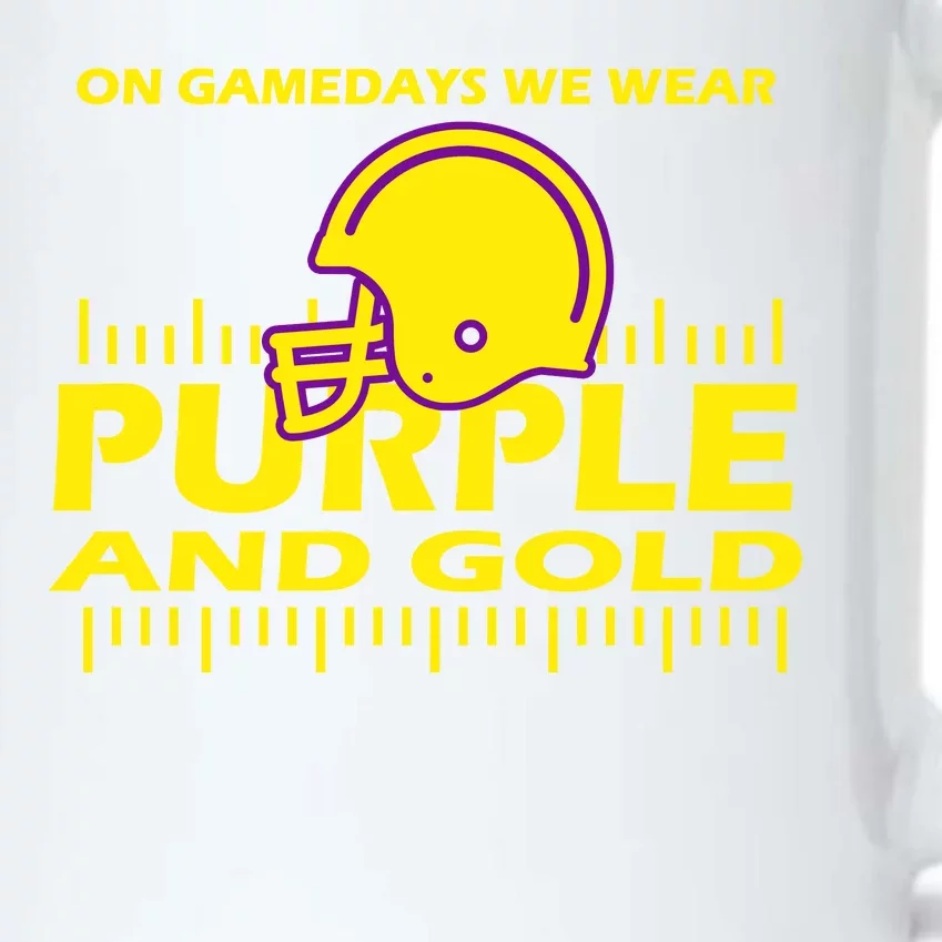 On Gamedays We Wear Purple and Gold Football Black Color Changing Mug