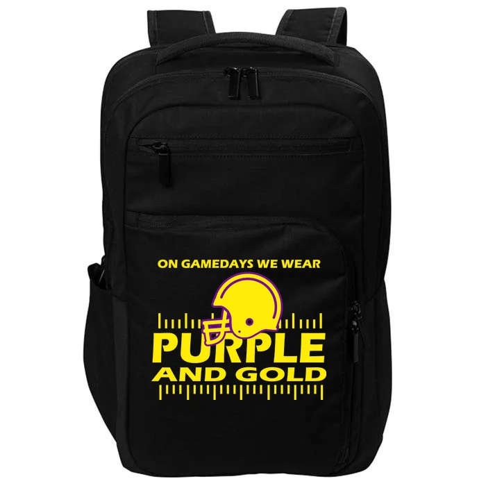 On Gamedays We Wear Purple and Gold Football Impact Tech Backpack