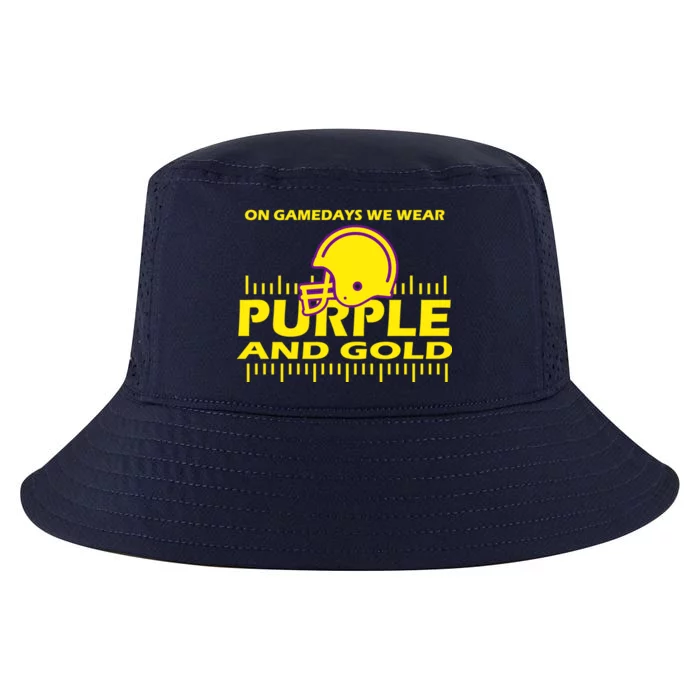 On Gamedays We Wear Purple and Gold Football Cool Comfort Performance Bucket Hat