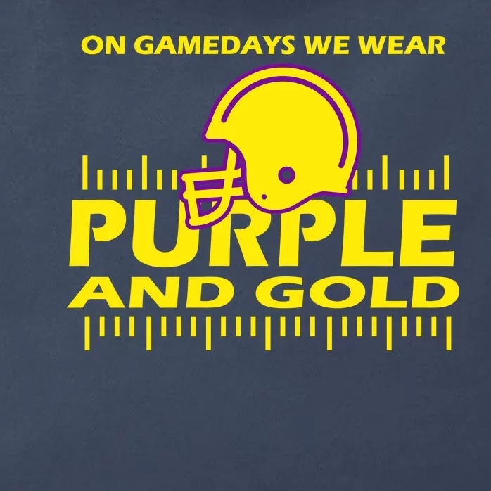 On Gamedays We Wear Purple and Gold Football Zip Tote Bag