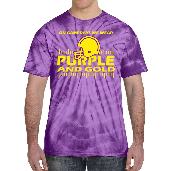 On Gamedays We Wear Purple and Gold Football Tie-Dye T-Shirt