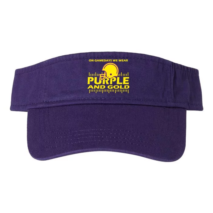 On Gamedays We Wear Purple and Gold Football Valucap Bio-Washed Visor