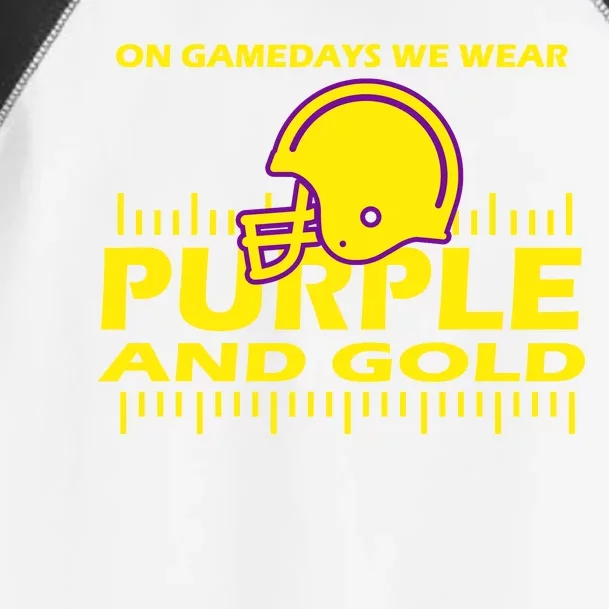 On Gamedays We Wear Purple and Gold Football Toddler Fine Jersey T-Shirt