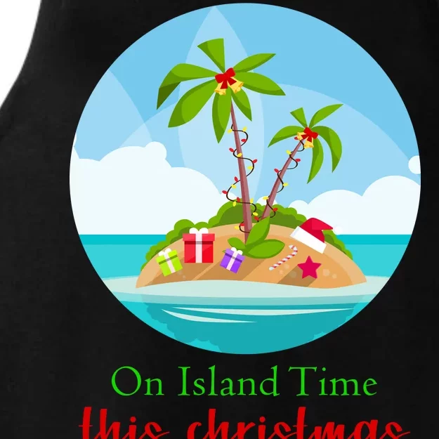 On Island Time This Christmas Vacation Ladies Tri-Blend Wicking Tank