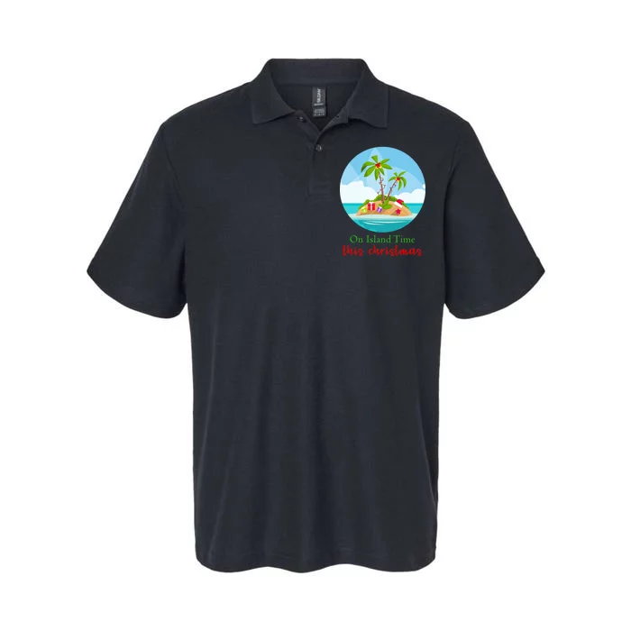 On Island Time This Christmas Vacation Softstyle Adult Sport Polo